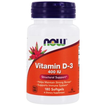 Vitamina D-3 400 UI - 180 Softgels NOW Foods