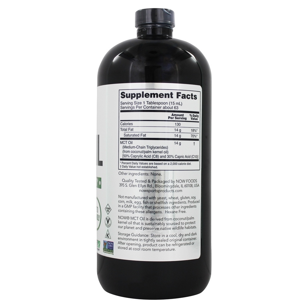 NOW Sports Óleo MCT - 32 fl. oz. NOW Foods - Imagem 2