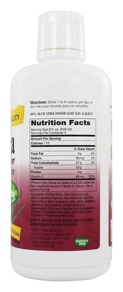 Gel de Aloe Vera e Baga de Suco - 1 litro Nature's Way - Imagem 2