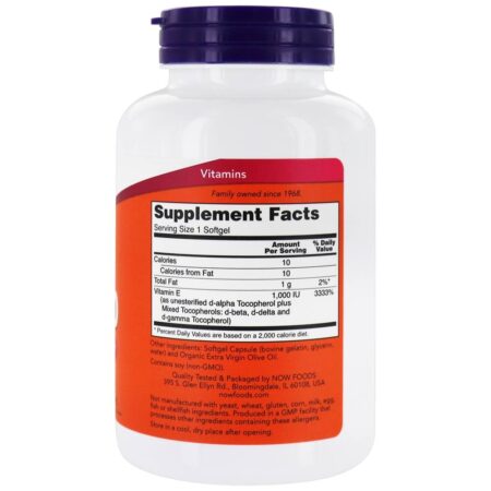 Vitamina E 1000 UI - 100 Softgels NOW Foods - Image 2