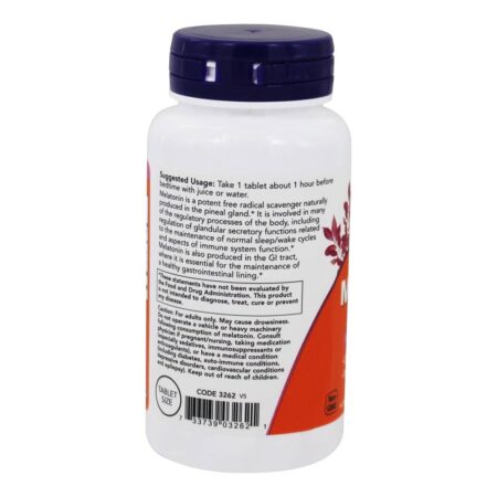 Melatonina 1 mg. - 100 Tablets NOW Foods - Image 3