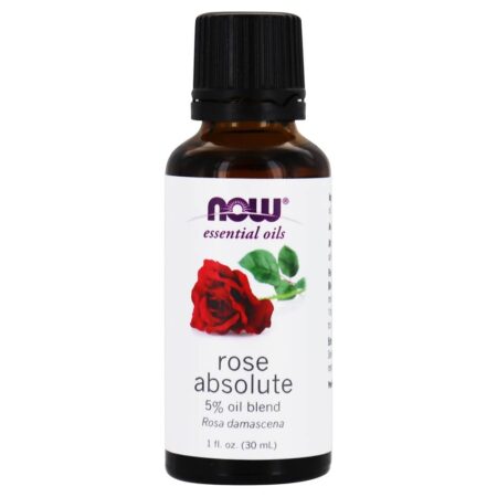 Óleo Absoluto de Rosas 100% Pure & Natural - Mistura de 5% - 1 fl. oz. NOW Foods