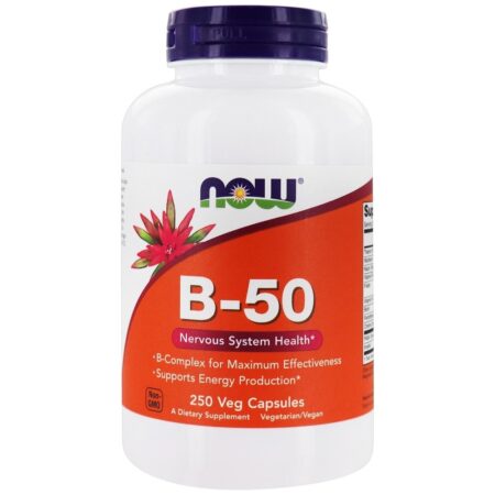 Saúde do sistema nervoso de vitamina B-50 - 250 Cápsula (s) vegetal (s) NOW Foods