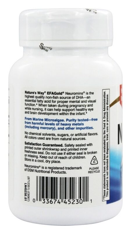 Neuromins DHA 100 mg. - 60 Cápsulas Vegetarianas Nature's Way - Image 3