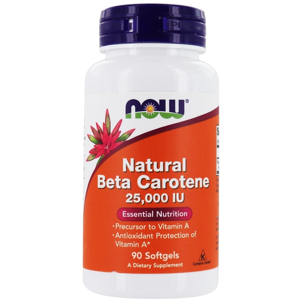 Beta Caroteno (Natural) D. salina com Carotenóides Mistos 25000 UI - 90 Softgels NOW Foods