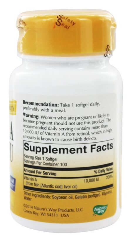 Vitamina A 10000 UI - 100 Softgels Nature's Way - Image 2