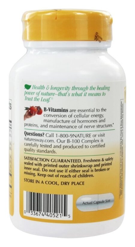 Complexo Vitamina B100 - Cápsulas 100 Nature's Way - Image 3