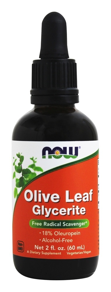 Folha de Oliveira 18 Glicerite Std - 2 oz. NOW Foods