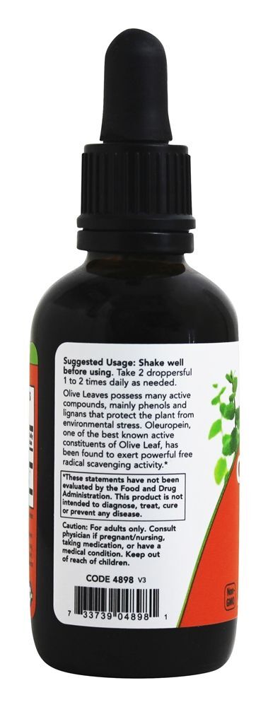 Folha de Oliveira 18 Glicerite Std - 2 oz. NOW Foods - Imagem 3