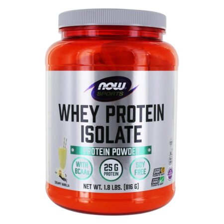 NOW Sports Whey Protein Isolate Em Pó De Baunilha Cremosa - 1.8 lbs. NOW Foods