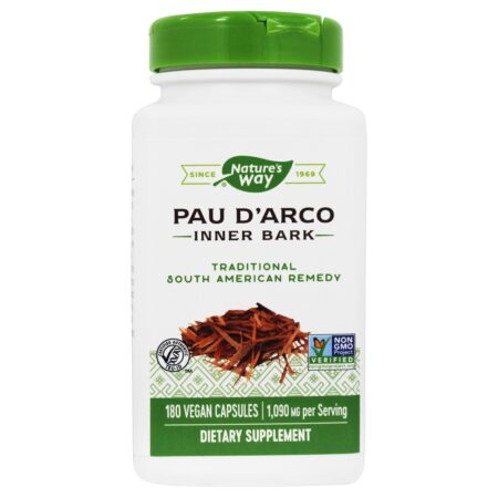 Casca Interna de Pau d'Arco 1090 mg. - Cápsulas Vegan 180 Nature's Way