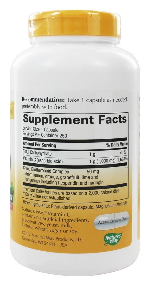 Vitamina C1000 com Bioflavonóides - Cápsulas vegetarianas 250 Nature's Way - Imagem 2