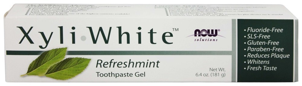 XyliWhite creme dental Gel refrescante livre de flúor - 6.4 oz. NOW Foods