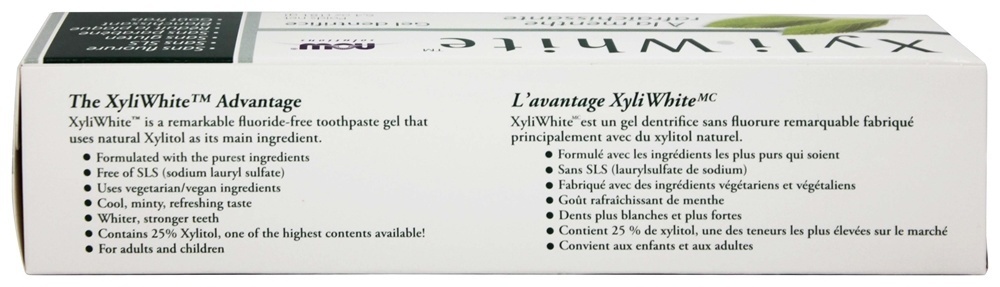 XyliWhite creme dental Gel refrescante livre de flúor - 6.4 oz. NOW Foods - Imagem 2