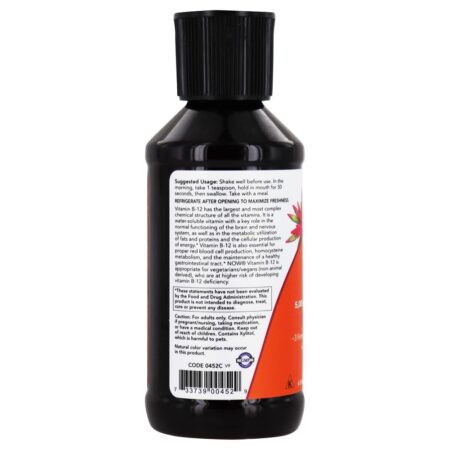 Líquido Ultra B-12 5000 mcg. - 4 fl. oz. NOW Foods - Image 3