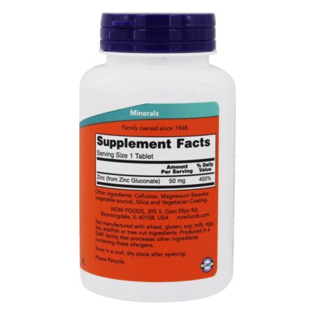 Zinco 50 mg. - 250 Tablets NOW Foods - Image 2