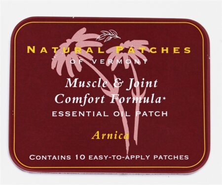 Músculo & Articulação Conforto Fórmula Essencial óleo Corpo Remendos Arnica - 10 Patch (s) anteriormente fórmula calmante para dores e dores Natural Patches of Vermont