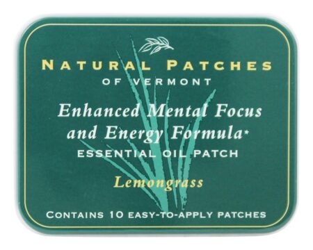 Concentração Mental Aprimorada e Fórmula Energética Patches Corporais de Óleos Essenciais Erva-cidreira - 10 Patch (s) Anteriormente Naturopatch Natural Patches of Vermont