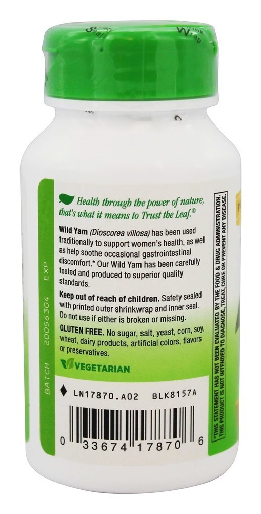 Selvagem Inhame Raiz 425 mg. - Cápsulas vegetarianas 100 Nature's Way - Imagem 3
