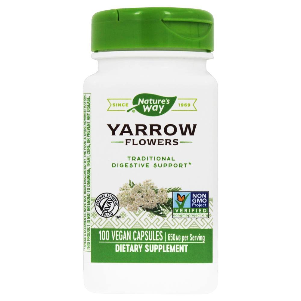 Flores de Yarrow 650 mg. - Cápsulas Vegan 100 Nature's Way