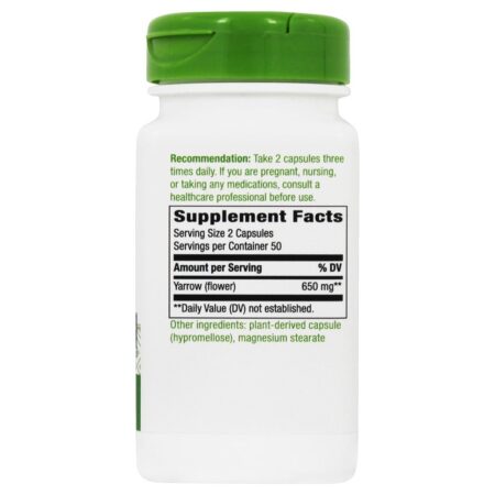Flores de Yarrow 650 mg. - Cápsulas Vegan 100 Nature's Way - Imagem 2