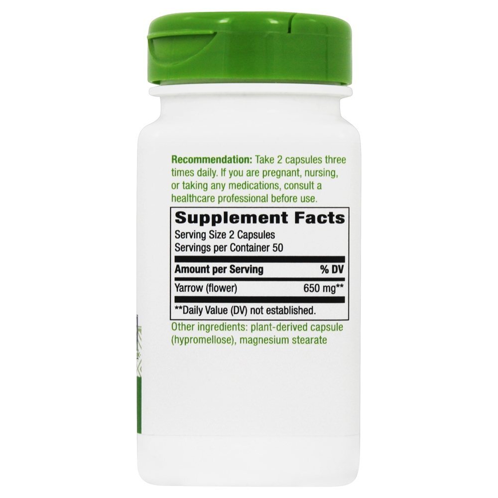 Flores de Yarrow 650 mg. - Cápsulas Vegan 100 Nature's Way - Imagem 2