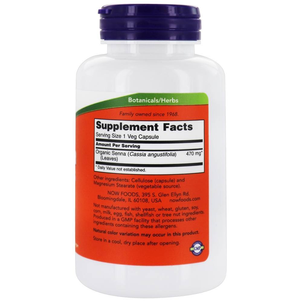 Senna Deixa 470 mg. - 100 Cápsula (s) vegetal (s) NOW Foods - Imagem 2