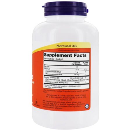 Super Prímula 1300 mg. - 120 Softgels NOW Foods - Image 2