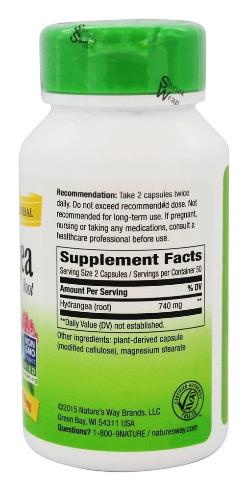 Raiz de hortênsia 370 mg. - Cápsulas vegetarianas 100 Nature's Way - Imagem 2