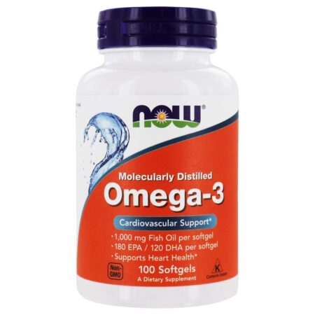 Omega-3 Óleo de Peixe 1000 mg. - 100 Softgels NOW Foods