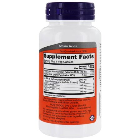 Suporte ao Neurotransmissor 5-HTP de Força Dupla 200 mg. - 60 Cápsula (s) vegetal (s) NOW Foods - Image 2