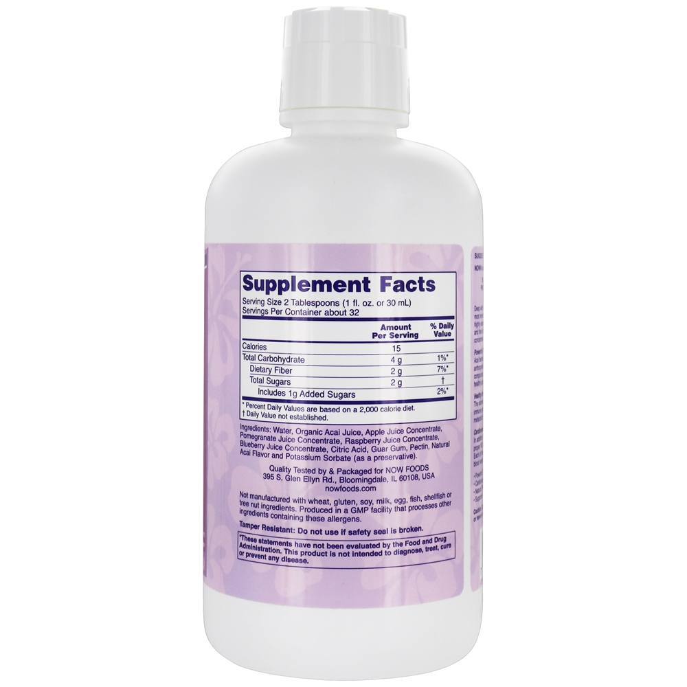 Suco de Açaí Super Fruit - 32 fl. oz. NOW Foods - Imagem 2
