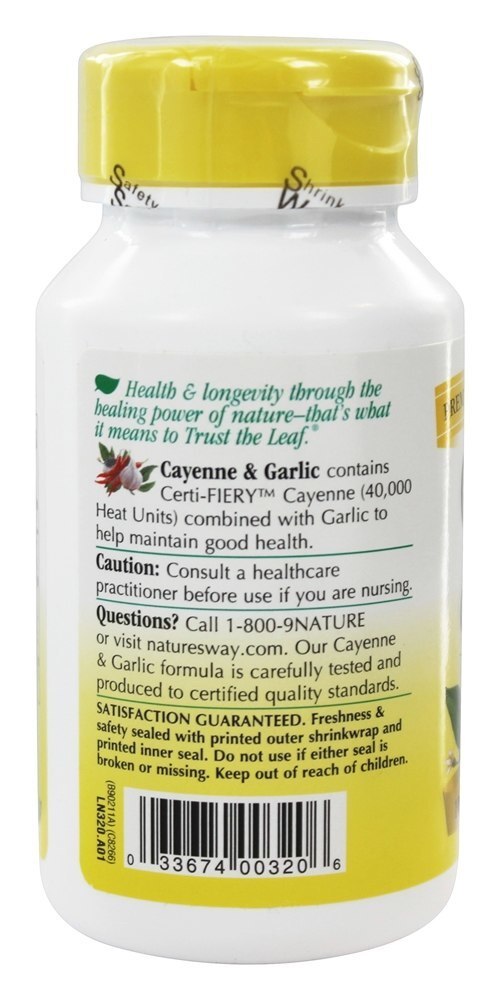 Pimenta de Caiena e alho 530 mg. - Cápsulas 100 Nature's Way - Imagem 3