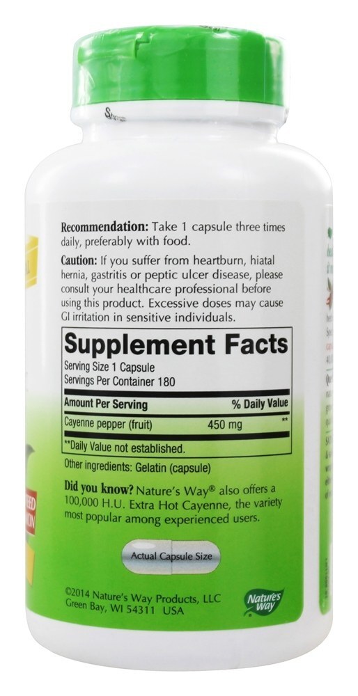 Pimenta de Caiena 450 mg. - Cápsulas 180 Nature's Way - Imagem 2