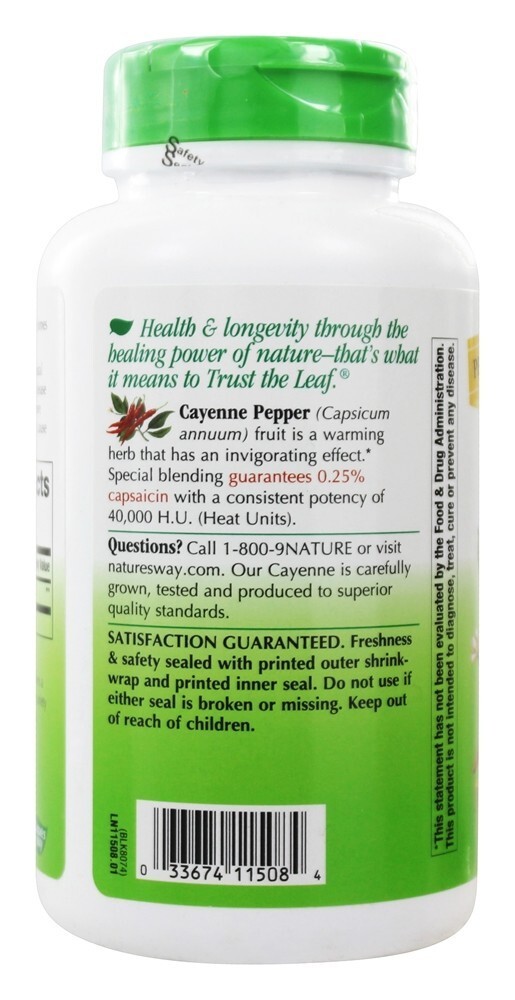 Pimenta de Caiena 450 mg. - Cápsulas 180 Nature's Way - Imagem 3