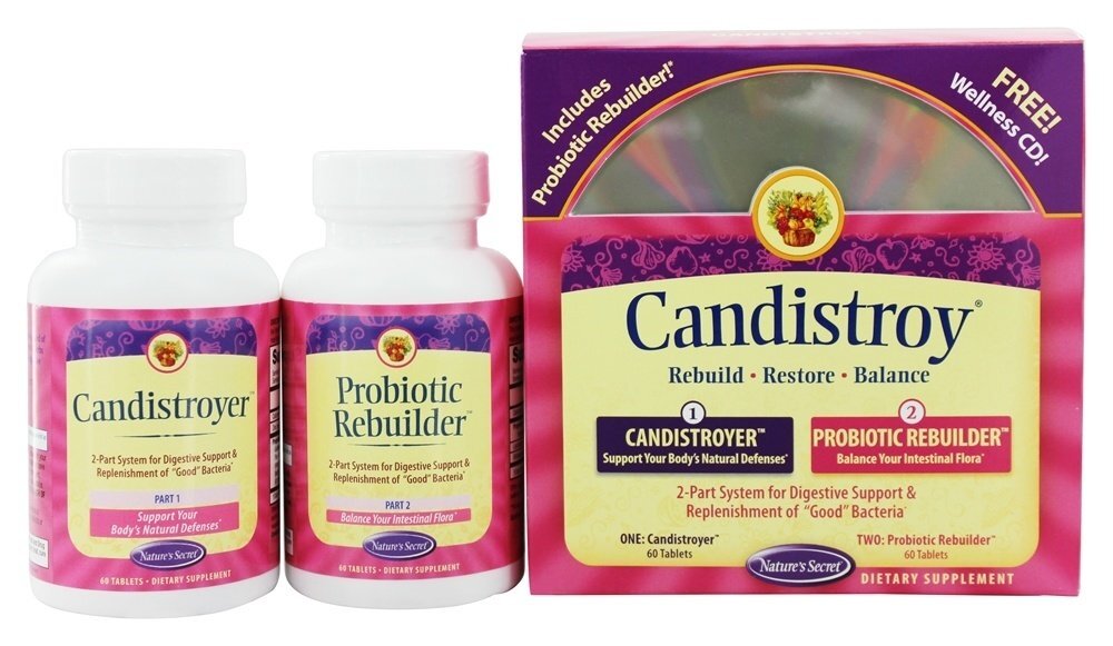 Candistroy Programa Candistroyer 60 Comprimidos & Probiotic Rebuilder 60 Comprimidos - 120 Tablet (s) Nature's Secret