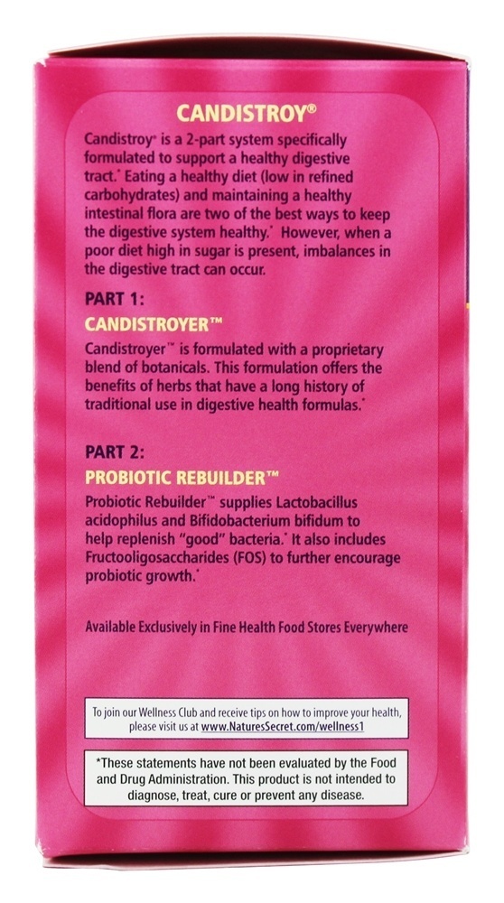 Candistroy Programa Candistroyer 60 Comprimidos & Probiotic Rebuilder 60 Comprimidos - 120 Tablet (s) Nature's Secret - Imagem 4