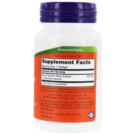 Extrato de Saw Palmetto 160 mg. - 60 Softgels NOW Foods - Image 2