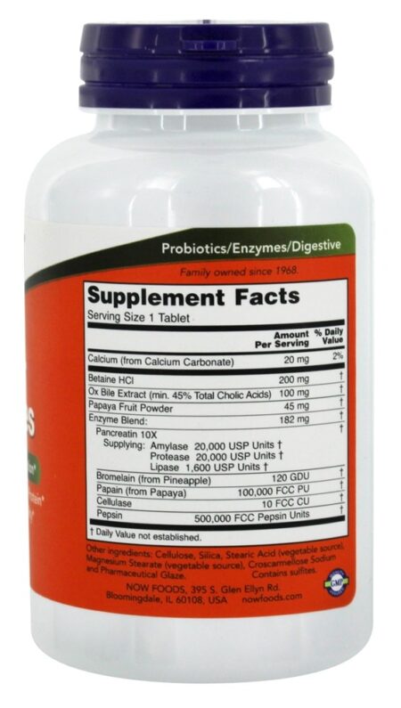 Super Enzimas - 180 Tablets NOW Foods - Image 2