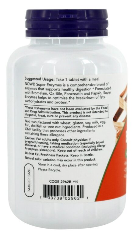 Super Enzimas - 180 Tablets NOW Foods - Image 3