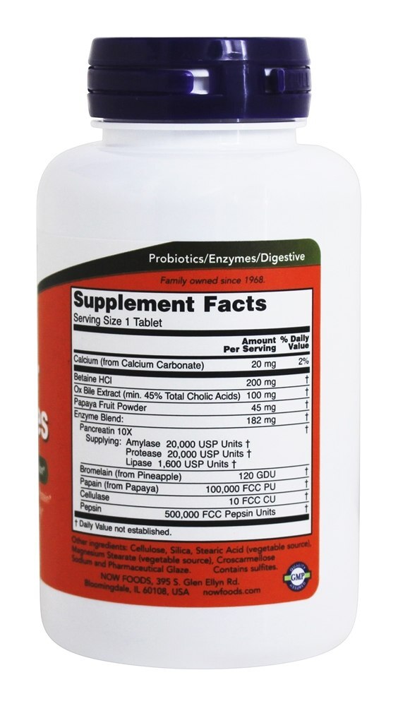 Super Enzimas - 90 Tablets NOW Foods - Imagem 2
