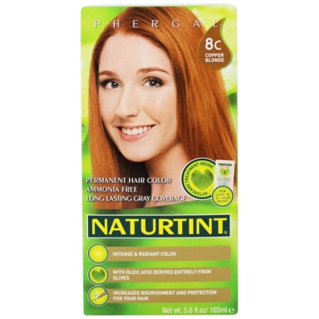 Cor permanente do cabelo 8C Copper Blonde - 4.5 fl. oz. Naturtint