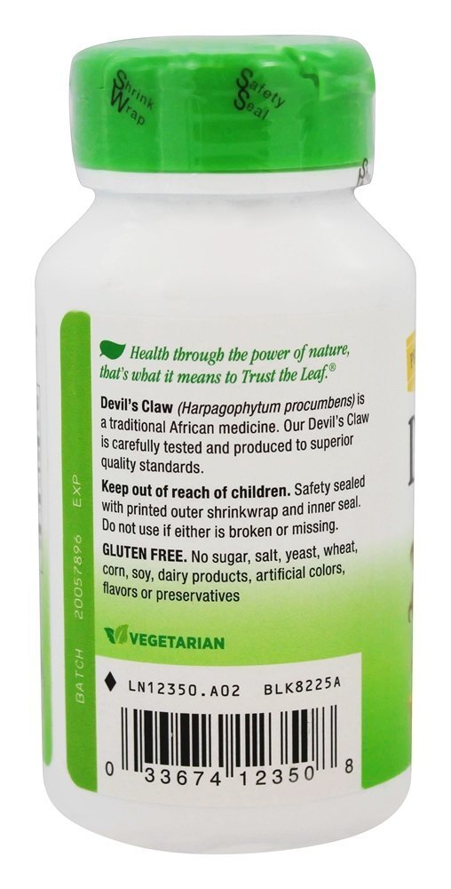 Raiz Secundária da Garra do Diabo 480 mg. - Cápsulas vegetarianas 100 Nature's Way - Imagem 3