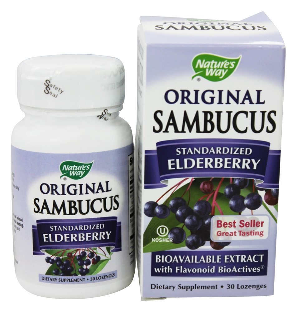 Pastilhas Originais Bio-Certificadas Sabugueiro Sambucus Preto - 30 Pastilhas Nature's Way