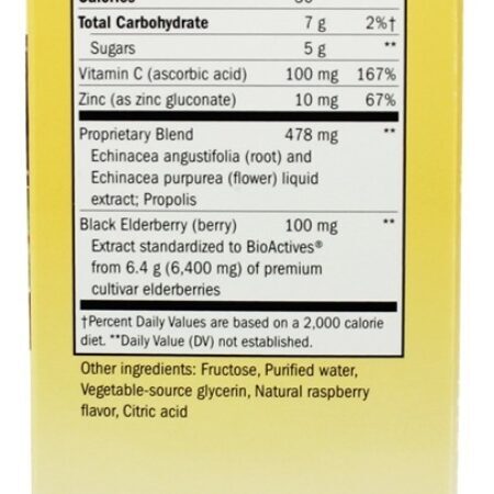 Sambucu Imune Sistema Bio-Certificado Sabugueiro, Echinacea, Zinco, Propoli & Vitamina C Xarope - 8 fl. oz. Nature's Way - Imagem 2