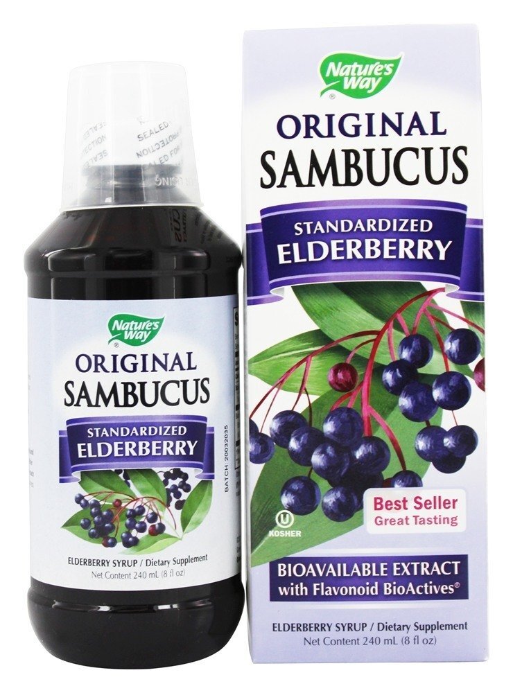 Xarope de sabugueiro preto genuíno Sambucus - 8 fl. oz. Nature's Way