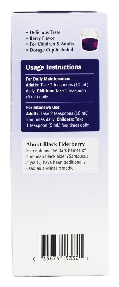 Xarope de sabugueiro preto genuíno Sambucus - 8 fl. oz. Nature's Way - Imagem 3