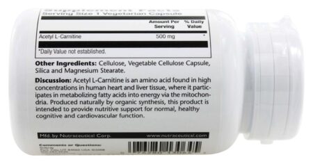 Acetil L-Carnitina 500 mg. - Cápsulas vegetarianas 30 Solaray - Image 3