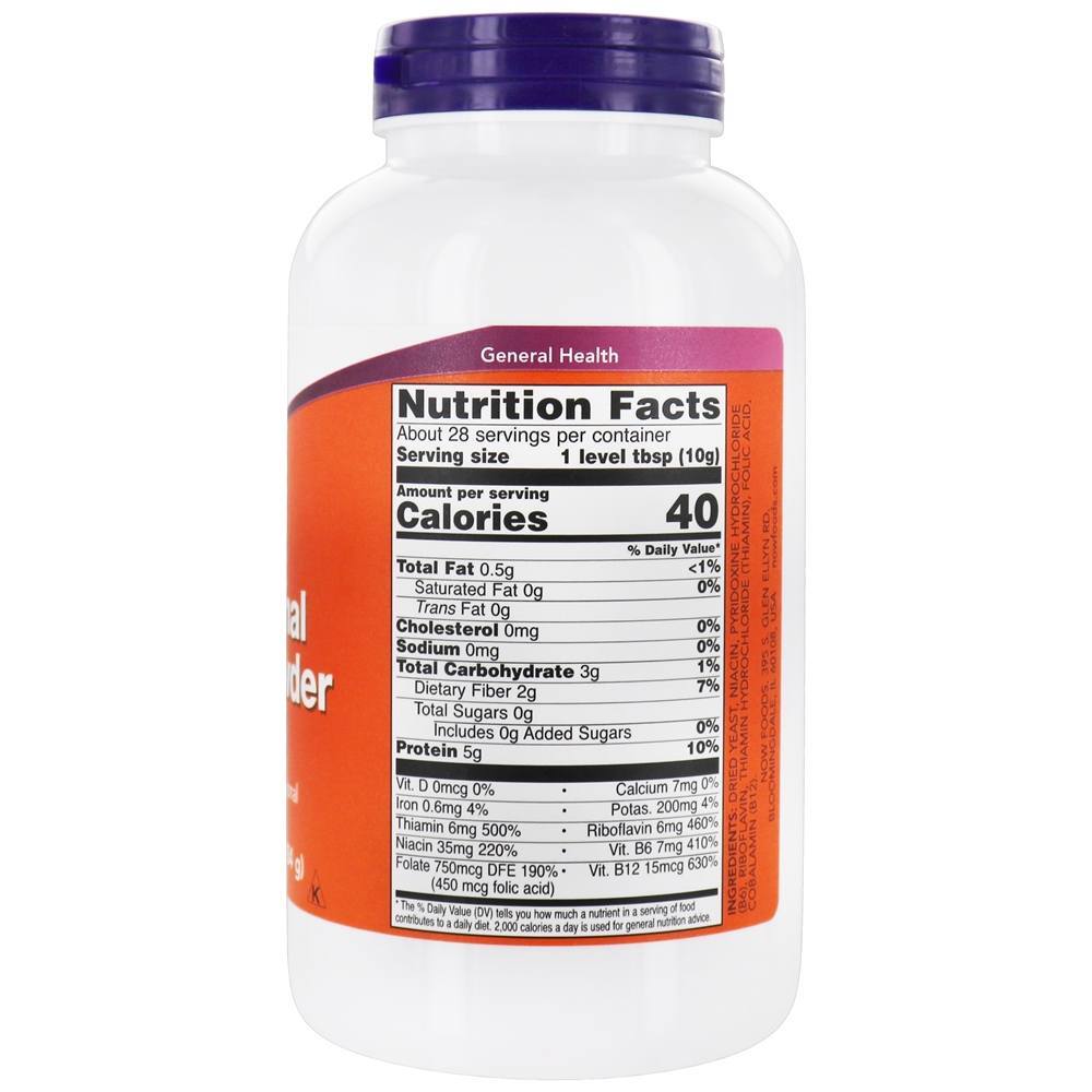 Fermento nutritivo em pó - 10 oz. NOW Foods - Imagem 2