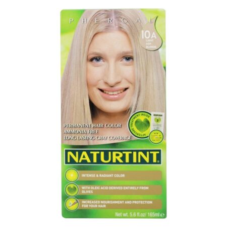 Cor permanente do cabelo 10A Luz Cinza Loira - 5.6 fl. oz. Naturtint